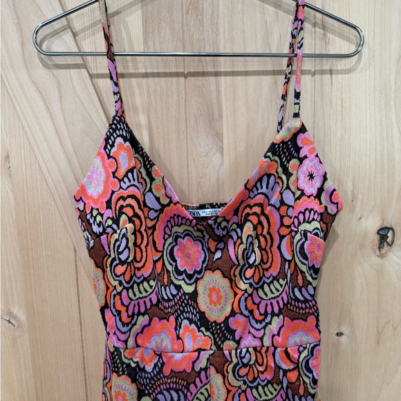 Zara Floral Print Romper Retro Size Small One piece Jumpsuit - Picture 6 of 16